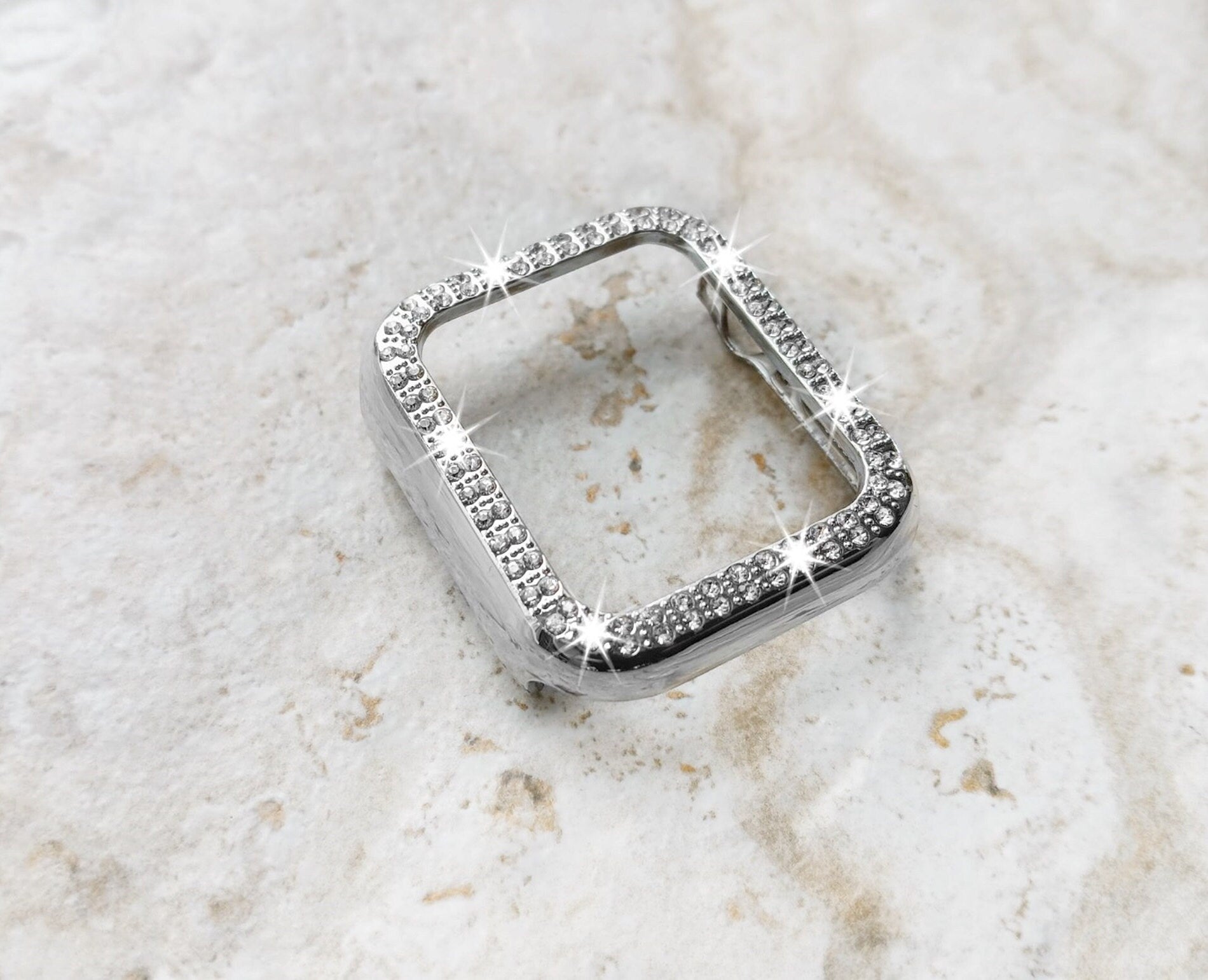 Apple Watch Silver Color Band Set Crystal Bezel Case Cover for Ultra 2 9 8 7 SE 6 5 4 3 2 49mm 45mm 44mm 42mm 41mm 40mm 38mm Strap Milanese